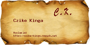 Czike Kinga névjegykártya